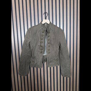 Willow Clay Jacket Small Womens Brown Button Accent Cotton Stretch
